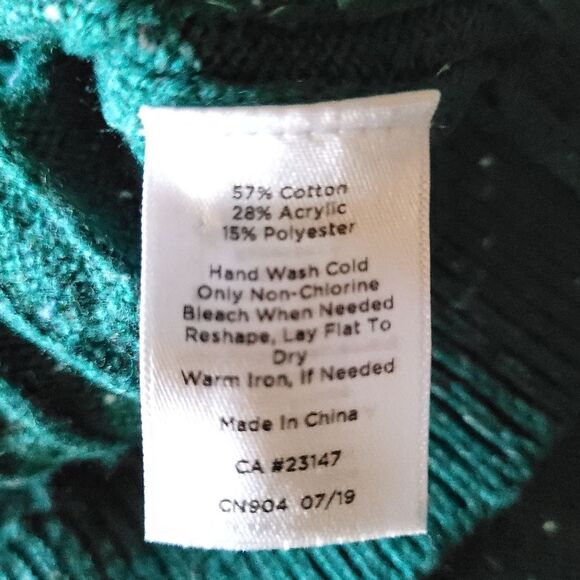 Talbots Cable Knit Confetti Flecked Green Pullover Sweater Women's Small petite - Picture 6 of 10